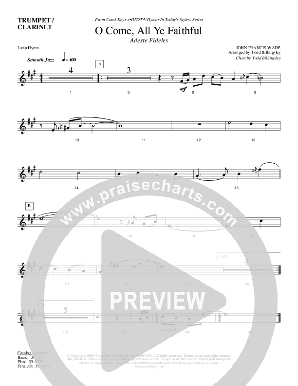 O Come All Ye Faithful Trumpet (Todd Billingsley)