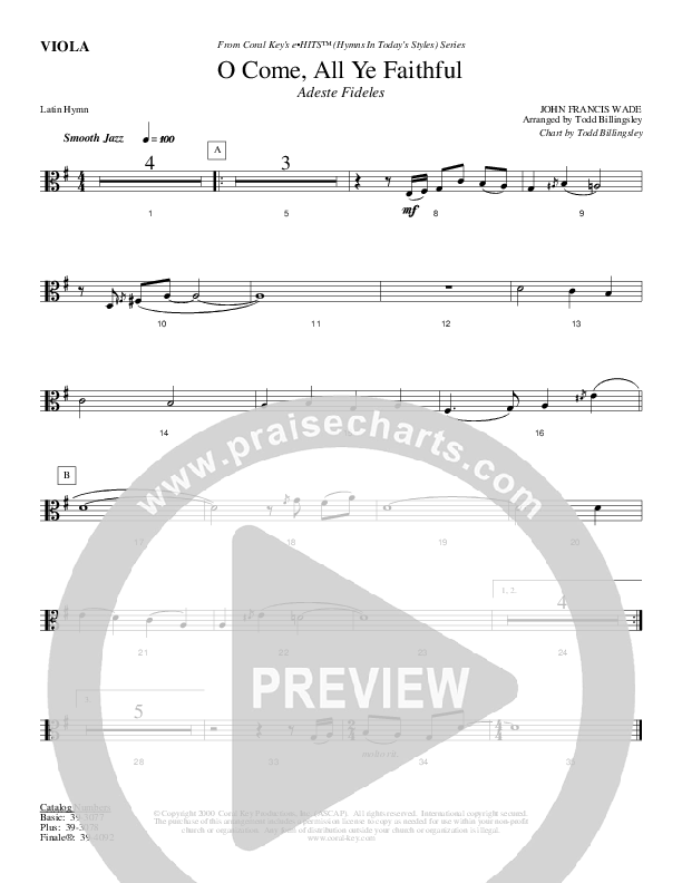 O Come All Ye Faithful Viola (Todd Billingsley)