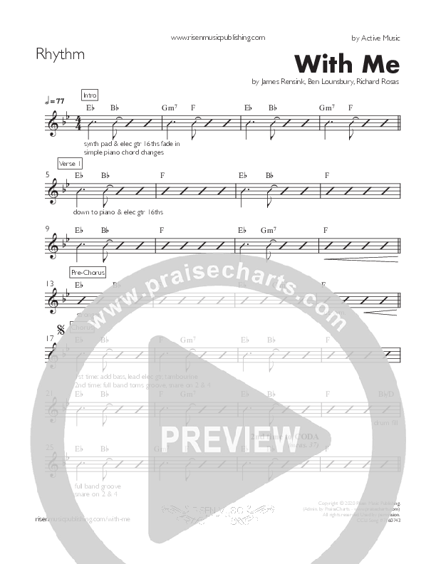 With Me (Single) Rhythm Chart (Active Music)
