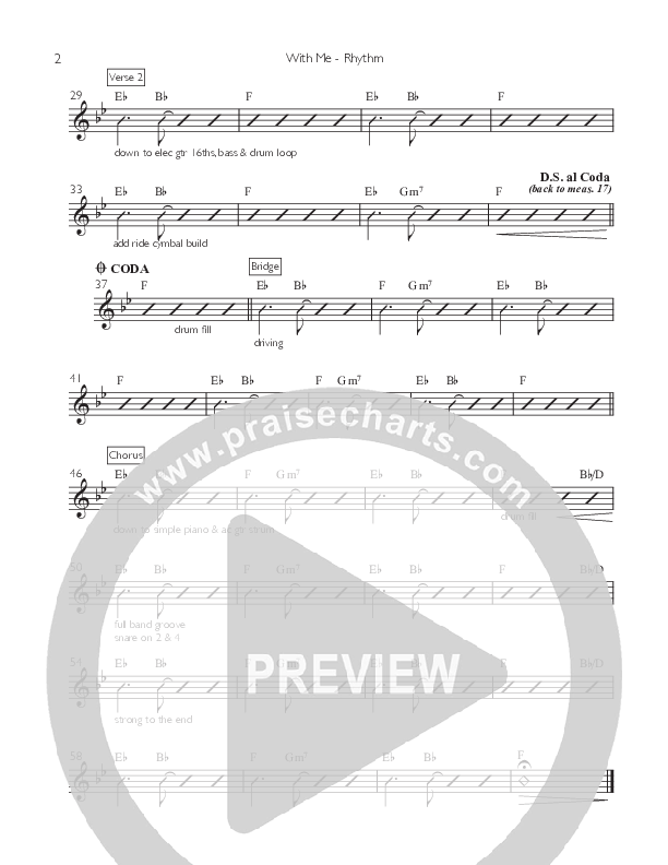 With Me (Single) Rhythm Chart (Active Music)