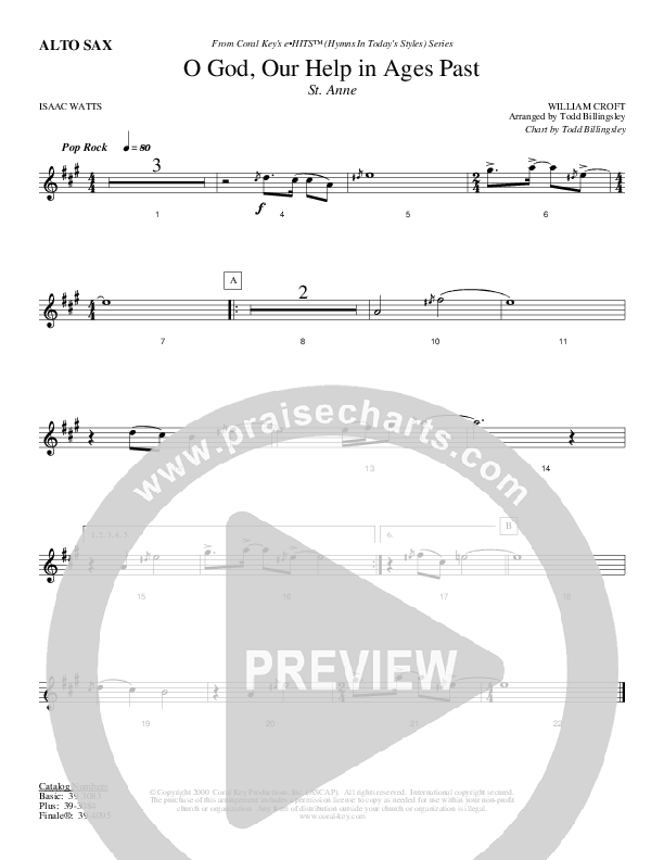O God Our Help In Ages Past Alto Sax (Todd Billingsley)