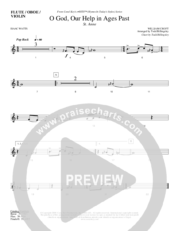 O God Our Help In Ages Past Flute/Oboe (Todd Billingsley)