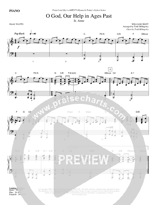 O God Our Help In Ages Past Piano Sheet (Todd Billingsley)