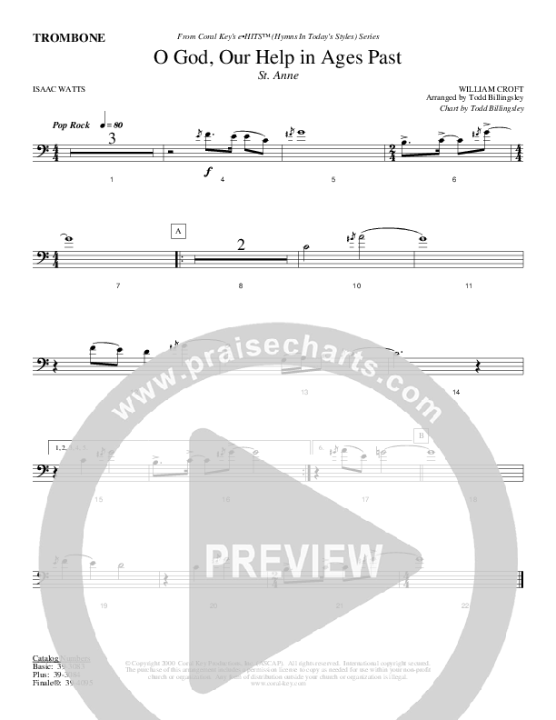 O God Our Help In Ages Past Trombone (Todd Billingsley)