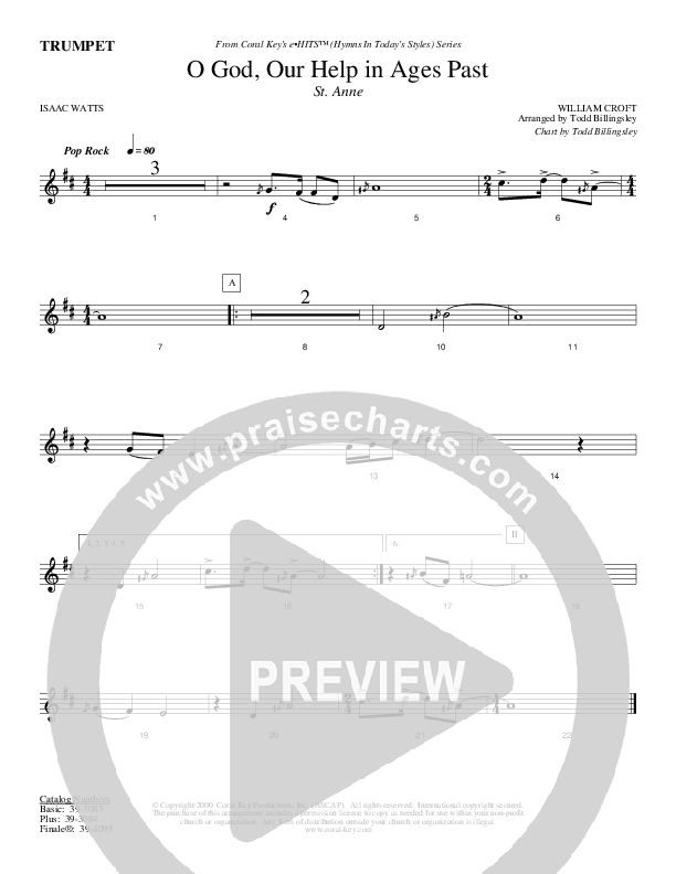 O God Our Help In Ages Past Trumpet (Todd Billingsley)