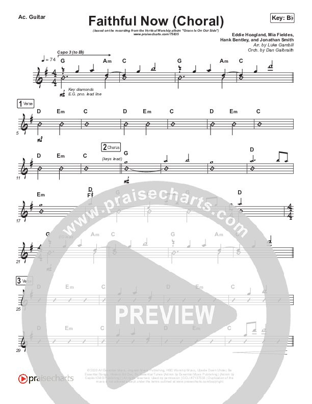 Faithful Now (Choral Anthem SATB) Rhythm Chart (Vertical Worship / Arr. Luke Gambill)