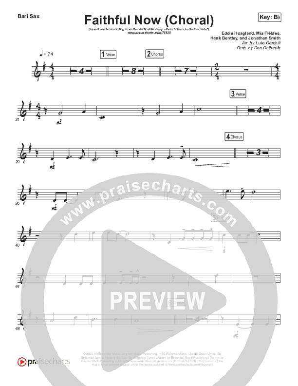 Faithful Now (Choral Anthem SATB) Bari Sax (Vertical Worship / Arr. Luke Gambill)