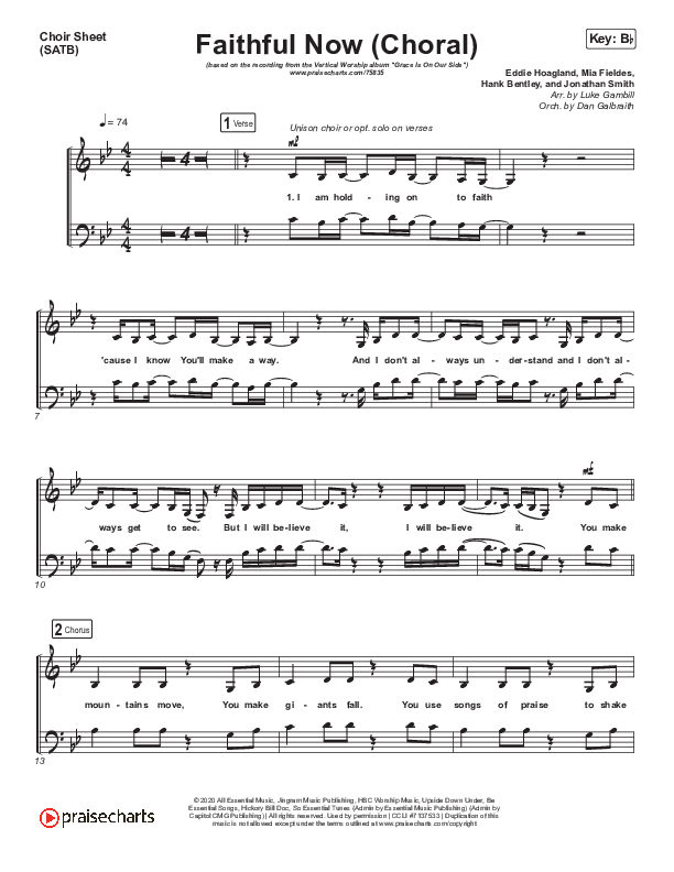 Faithful Now (Choral Anthem SATB) Choir Sheet (SATB) (Vertical Worship / Arr. Luke Gambill)