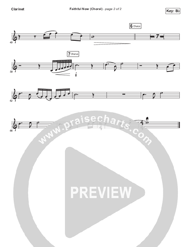 Faithful Now (Choral Anthem SATB) Clarinet (Vertical Worship / Arr. Luke Gambill)