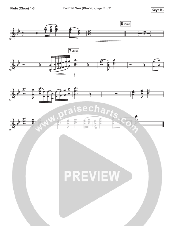 Faithful Now (Choral Anthem SATB) Flute/Oboe 1/2/3 (Vertical Worship / Arr. Luke Gambill)