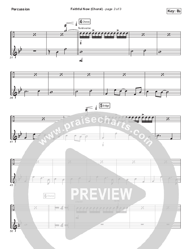 Faithful Now (Choral Anthem SATB) Percussion (Vertical Worship / Arr. Luke Gambill)