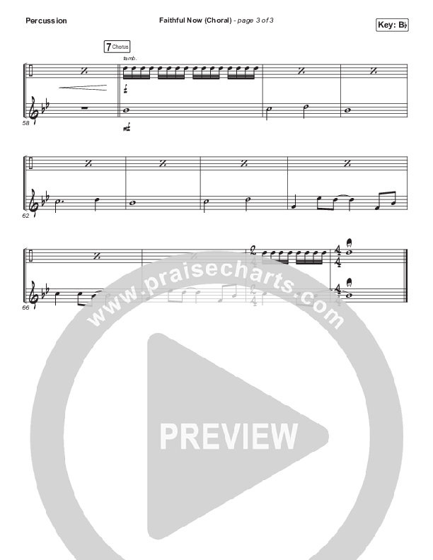 Faithful Now (Choral Anthem SATB) Percussion (Vertical Worship / Arr. Luke Gambill)