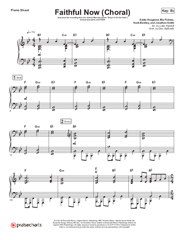 Faithful Now (Choral Anthem SATB) Piano Sheet (Vertical Worship / Arr. Luke Gambill)