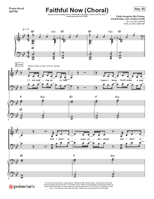 Faithful Now (Choral Anthem SATB) Piano/Vocal (SATB) (Vertical Worship / Arr. Luke Gambill)