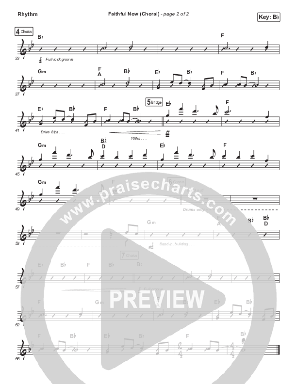Faithful Now (Choral Anthem SATB) Rhythm Chart (Vertical Worship / Arr. Luke Gambill)