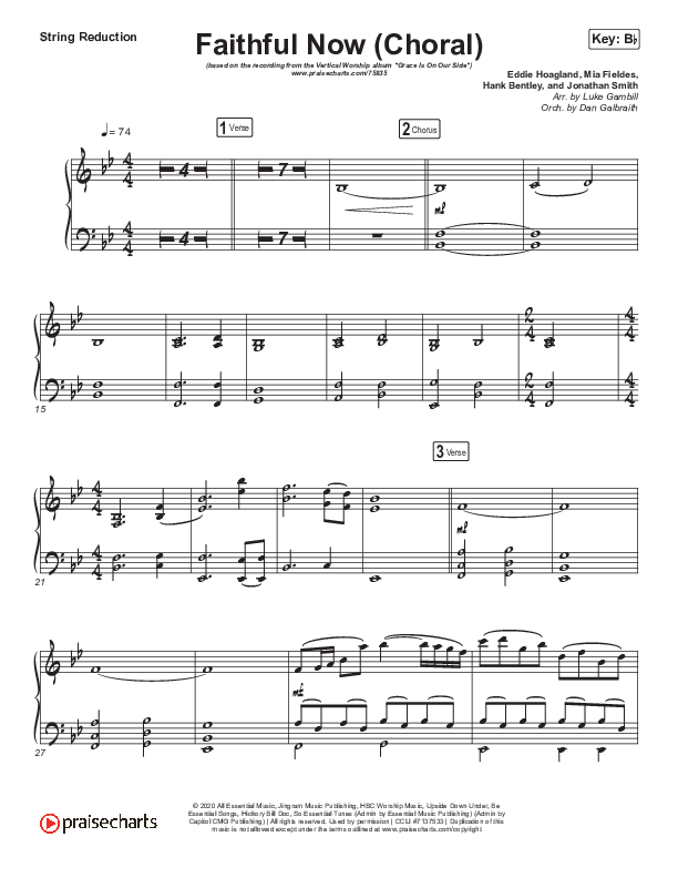 Faithful Now (Choral Anthem SATB) Synth Strings (Vertical Worship / Arr. Luke Gambill)