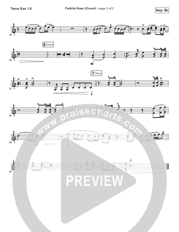 Faithful Now (Choral Anthem SATB) Tenor Sax 1/2 (Vertical Worship / Arr. Luke Gambill)