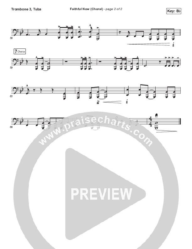 Faithful Now (Choral Anthem SATB) Trombone 3/Tuba (Vertical Worship / Arr. Luke Gambill)