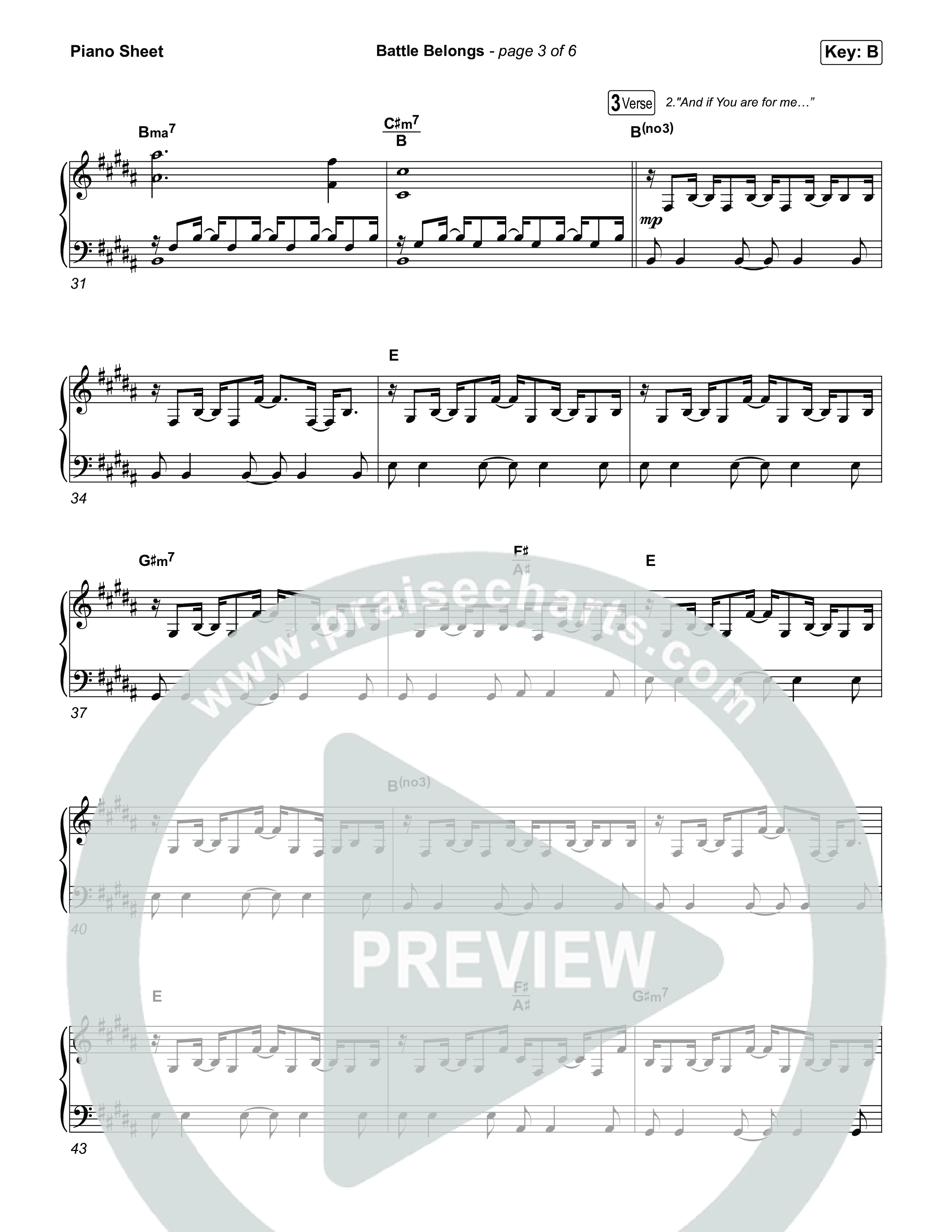 Battle Belongs (Acoustic) Piano Sheet (Phil Wickham)