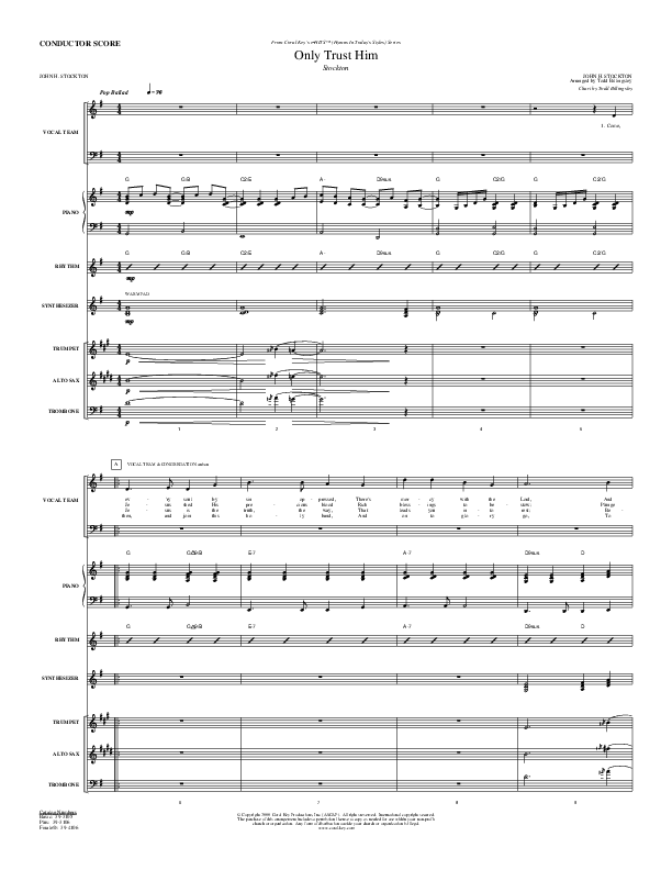Only Trust Him Conductor's Score (Todd Billingsley)
