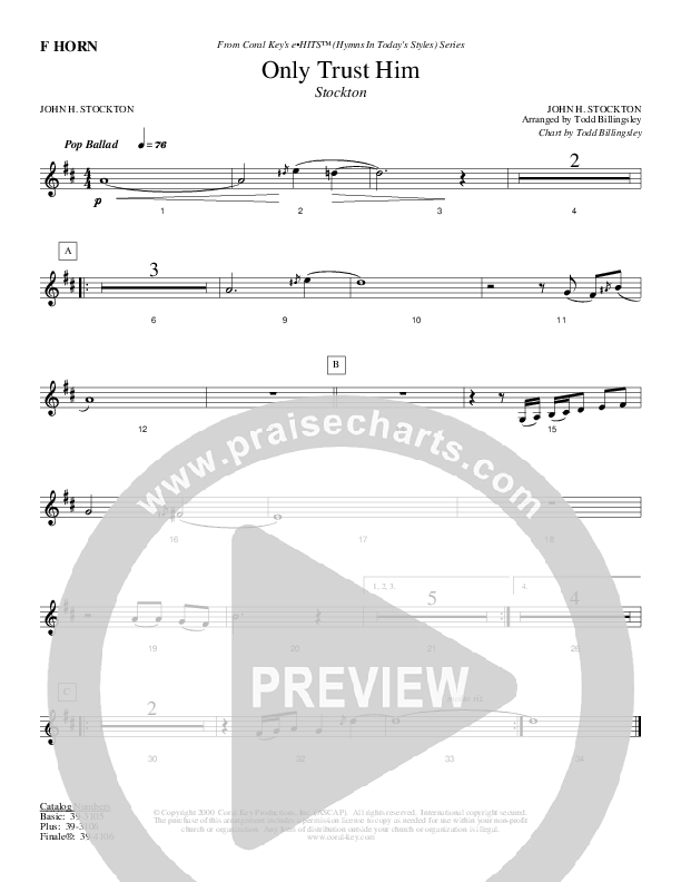 Only Trust Him French Horn (Todd Billingsley)