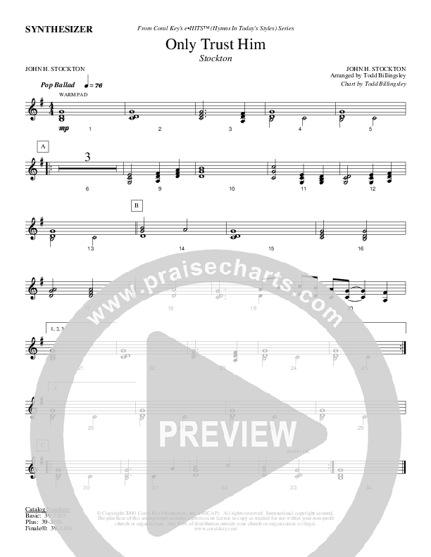 Only Trust Him Synth (Todd Billingsley)