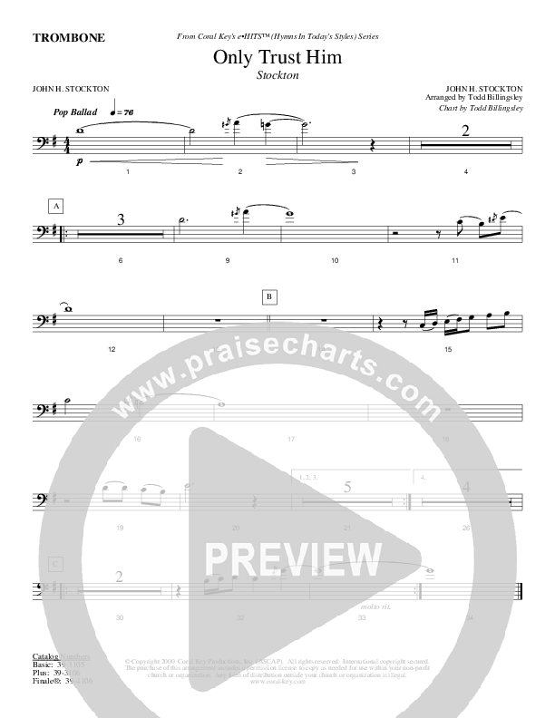 Only Trust Him Trombone (Todd Billingsley)