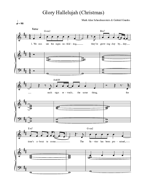 Glory Hallelujah (Christmas) (Live) Lead & Piano (REVERE / Thrive Worship)