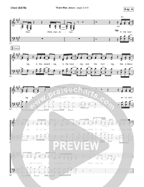 There Was Jesus Choir Sheet (SATB) (CAIN)