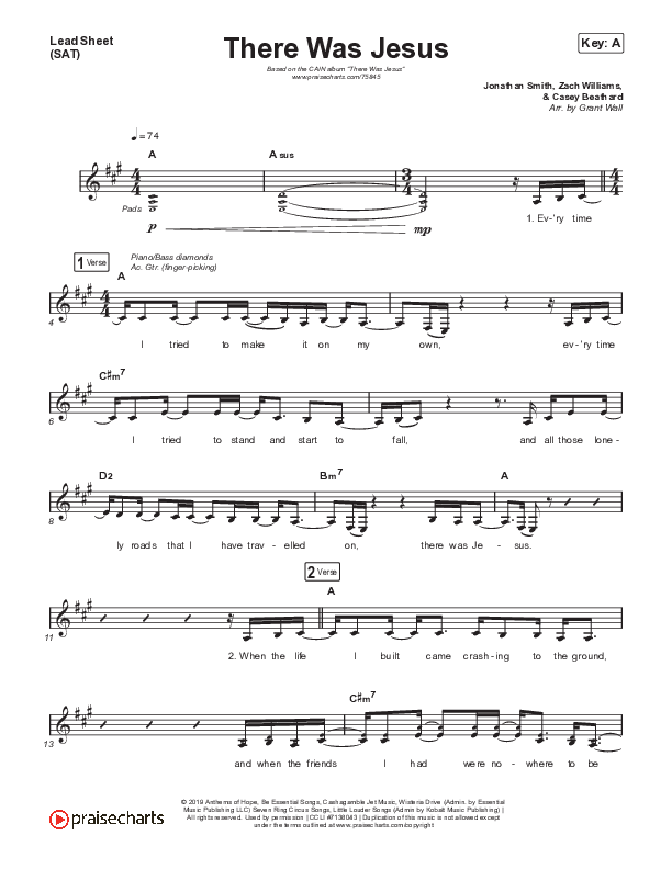 There Was Jesus Lead Sheet (SAT) (CAIN)