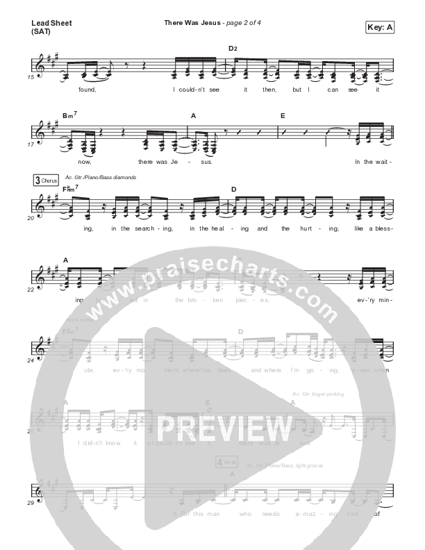 There Was Jesus Lead Sheet (SAT) (CAIN)