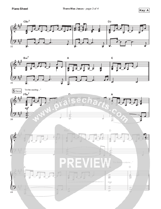 There Was Jesus Piano Sheet (CAIN)