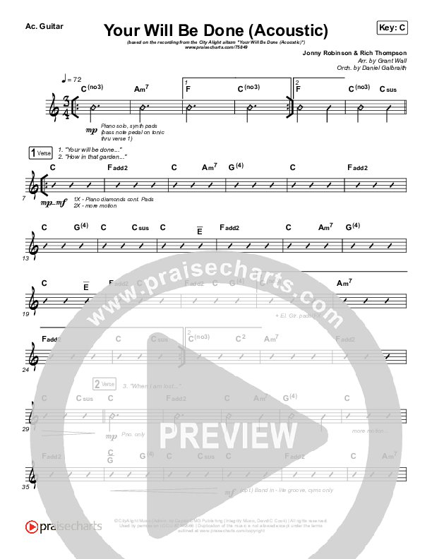 Your Will Be Done (Acoustic) Rhythm Pack (CityAlight)