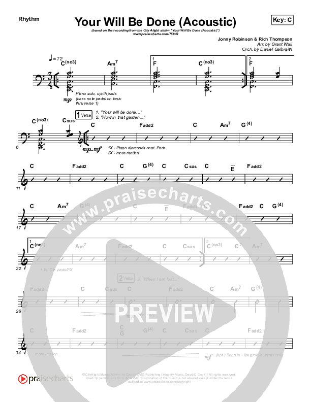 Your Will Be Done (Acoustic) Rhythm Pack (CityAlight)