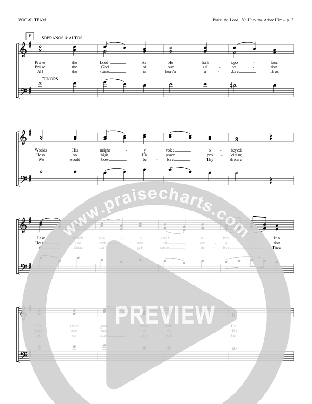 Praise The Lord Ye Heavens Adore Him Choir Sheet (Todd Billingsley)