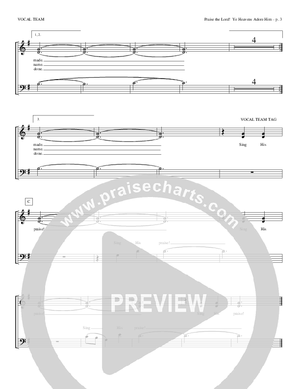 Praise The Lord Ye Heavens Adore Him Choir Sheet (Todd Billingsley)