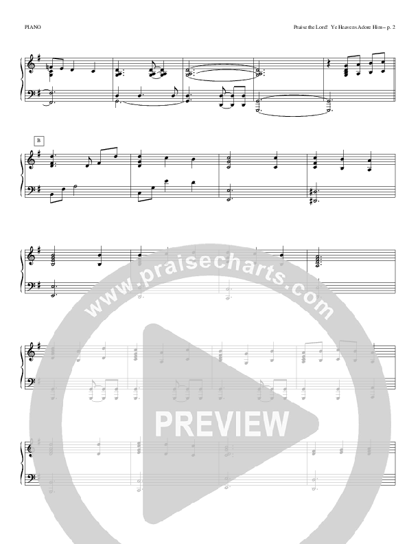 Praise The Lord Ye Heavens Adore Him Piano Sheet (Todd Billingsley)