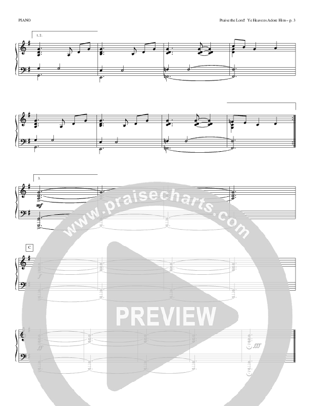 Praise The Lord Ye Heavens Adore Him Piano Sheet (Todd Billingsley)
