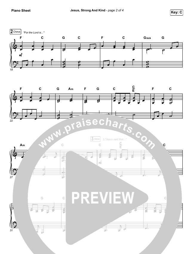 Jesus Strong And Kind Sheet Music PDF (CityAlight) PraiseCharts