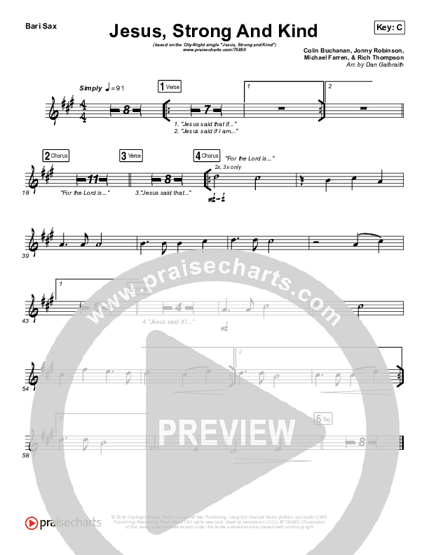 Jesus Strong And Kind Bari Sax (CityAlight)