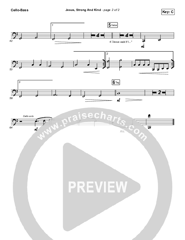 Jesus Strong And Kind Cello/Bass (CityAlight)