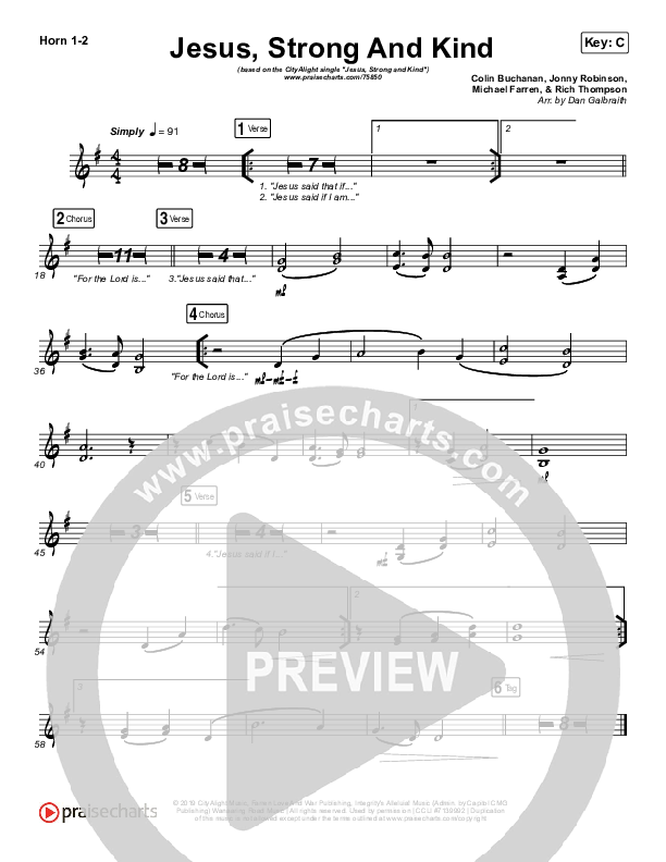 Jesus Strong And Kind French Horn 1/2 (CityAlight)