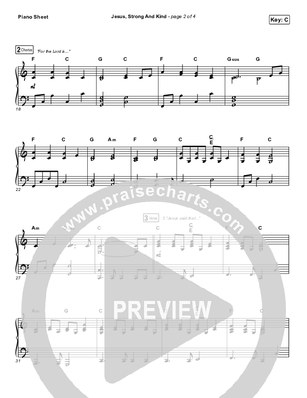 Jesus Strong And Kind Piano Sheet (CityAlight)