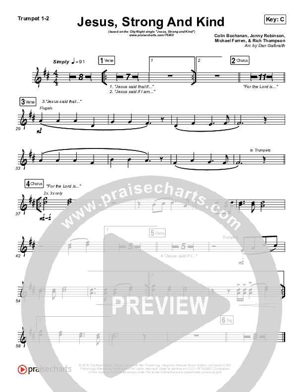 Jesus Strong And Kind Trumpet 1,2 (CityAlight)