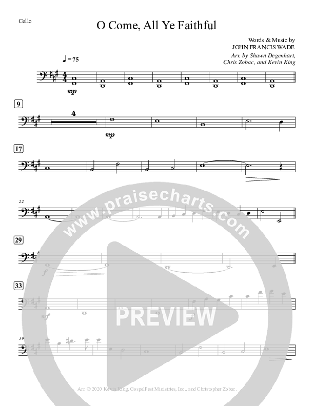 O Come All Ye Faithful Cello (Grace Worship)