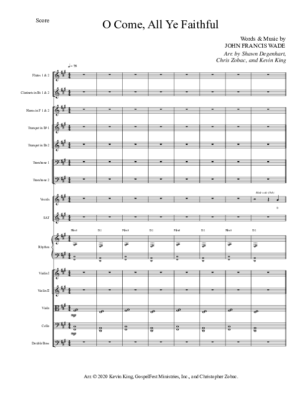 O Come All Ye Faithful Conductor's Score (Grace Worship)