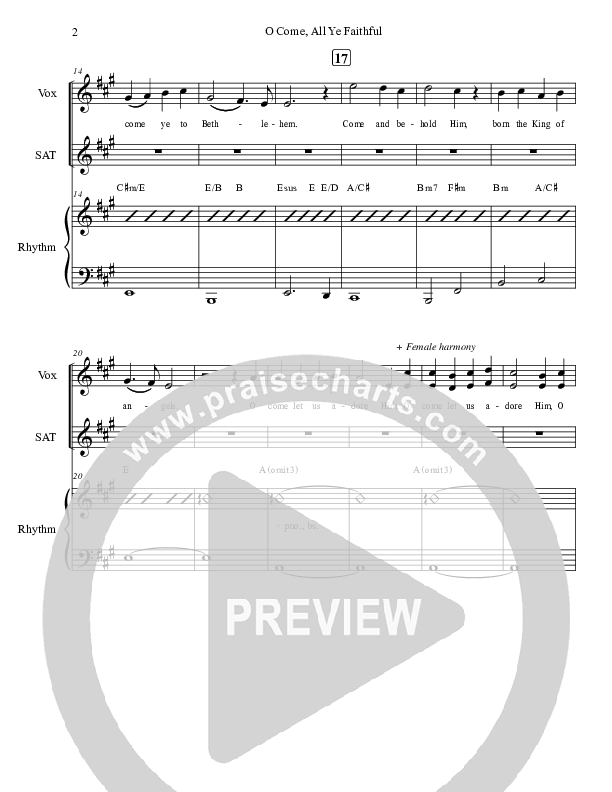 O Come All Ye Faithful Piano/Vocal (Grace Worship)