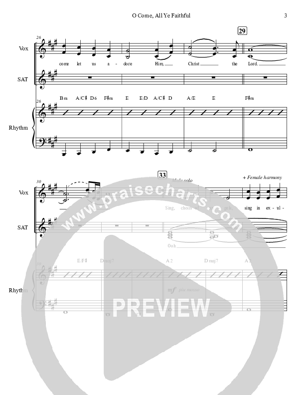 O Come All Ye Faithful Piano/Vocal (Grace Worship)