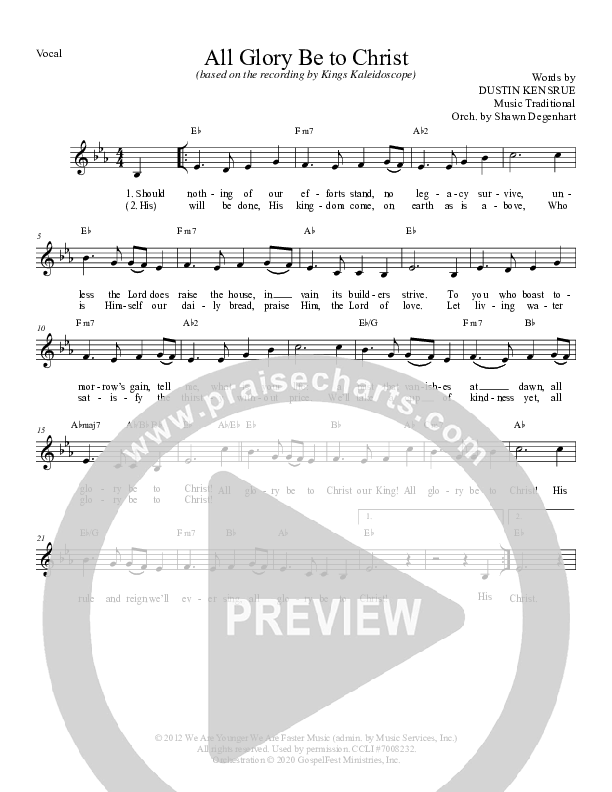 All Glory Be To Christ Choir Sheet (Grace Worship)