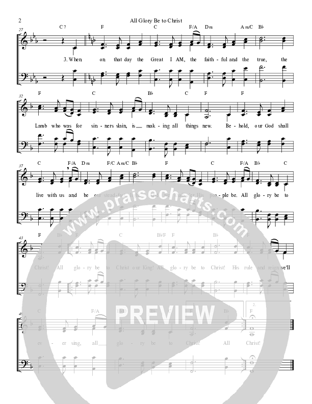 All Glory Be To Christ Choir Sheet (Grace Worship)